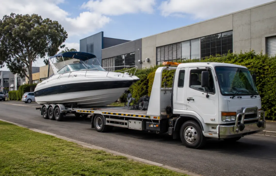 Boat transport truck