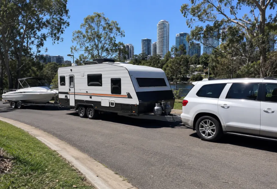 Caravan boat towing