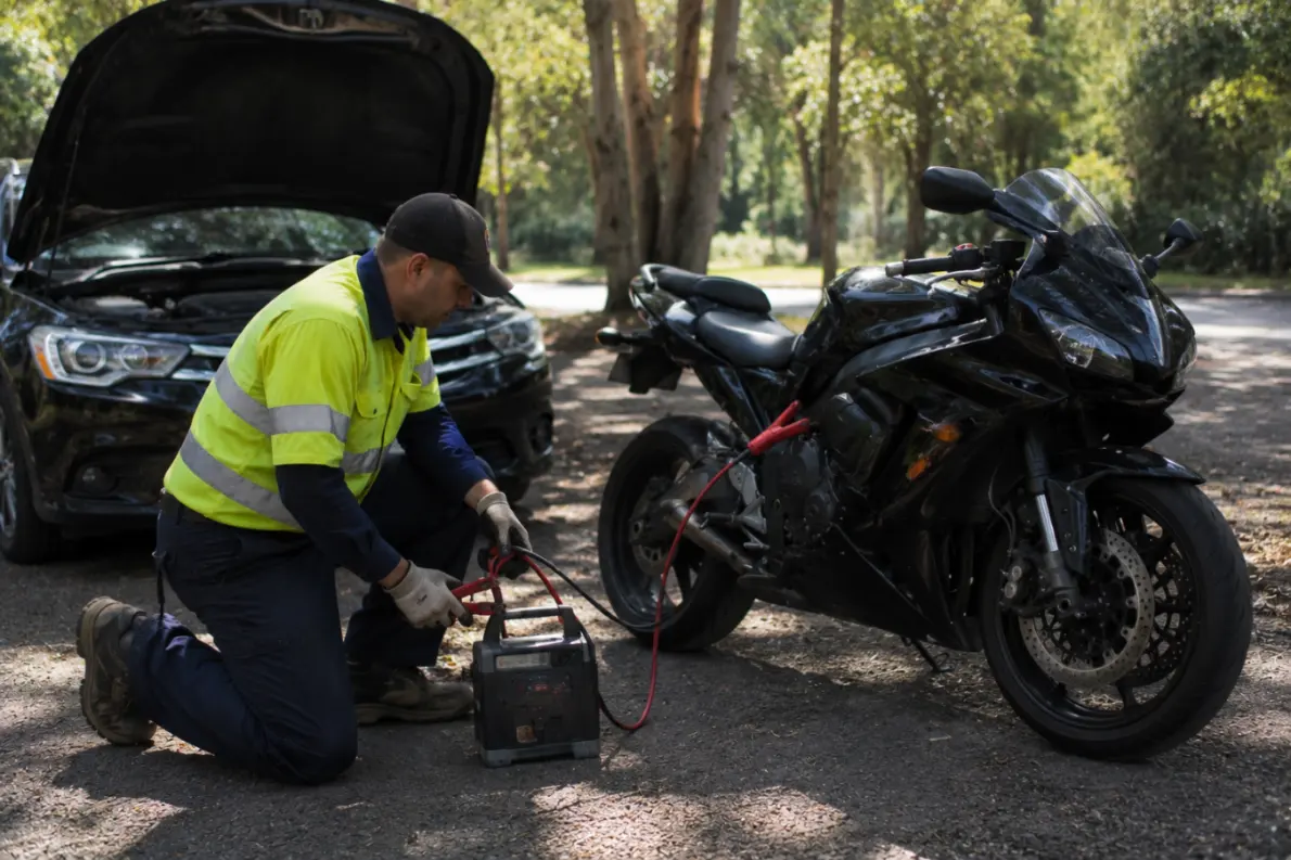 Motorcycle battery jumpstart