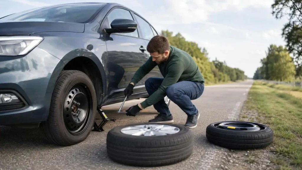 how to change a tyre