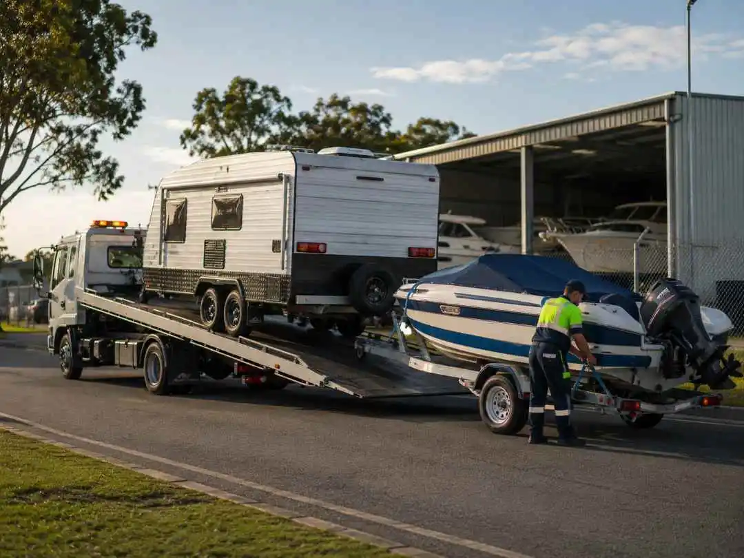 Caravan and boat towing Homebush