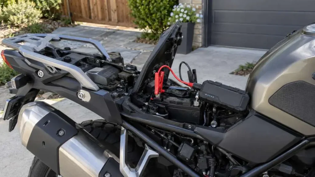 Motorcycle battery jump start